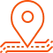 Orange location pin icon representing JATCON Qatar office address in Doha