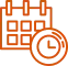 Orange calendar and clock icon representing JATCON Qatar business working hours